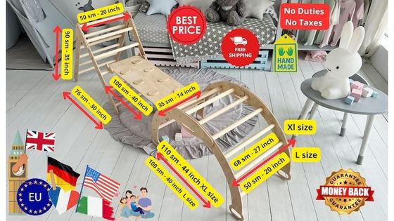 Montessori 3 in 1 Set di articoli Arredamento Arredamento per bambini Palestra Grigio Pastello Dimensioni standard