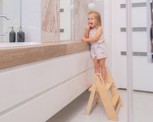 Risparmia spazio Legno bagno Bambini sgabello Scalino passo per bambini e adulti Come richiesta
