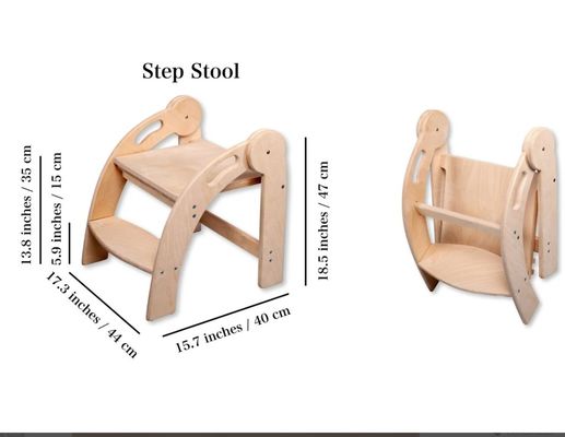 Logo personalizzato Scaffale a gradini in legno per bambini Scaffale pieghevole per bambini piccoli Disegno Montessori