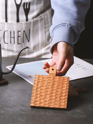 Matto di isolamento creativo in legno massello per porta tazze per caffè anti scottante in legno di ciliegio