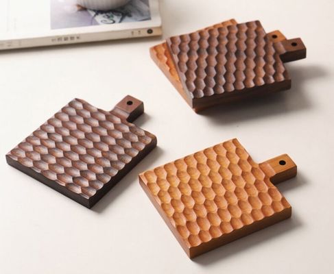 Matto di isolamento creativo in legno massello per porta tazze per caffè anti scottante in legno di ciliegio