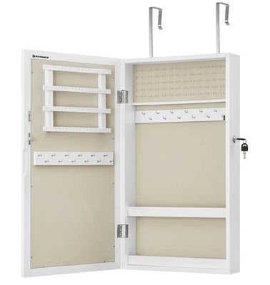 Servizio personalizzato Armadio gioielli bianchi con 6 cassetti e struttura in legno massello