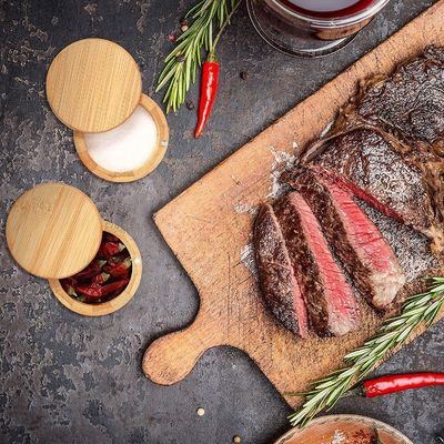 Barattoli di spezie in vetro da 120 ml con coperchi di bambù Soluzione di stoccaggio naturale e che risparmia spazio