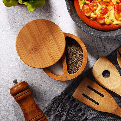 Dimensioni personalizzate Capo in legno contenitore di zucchero da tè contenitore di cibo scatola di stoccaggio vaso Vaso di spezie