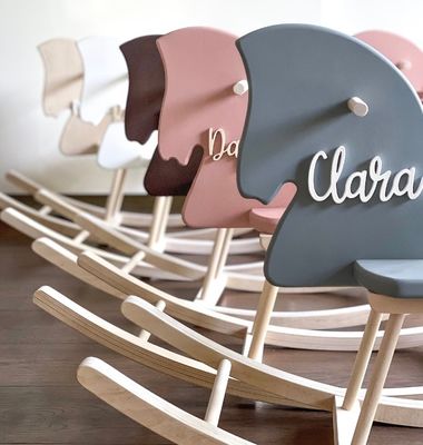 Home Office Personalizzabile Cavallo a dondolo in legno giocattolo Cavallo a dondolo in legno Montessori