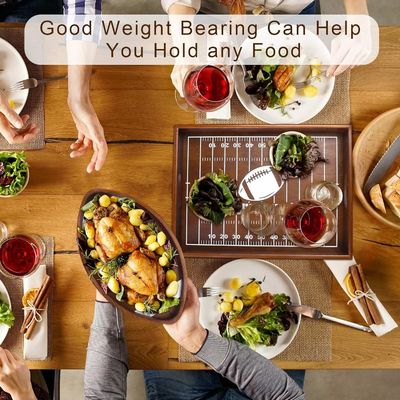 Calcio festa di compleanno piatti di legno piatti ovali a forma di legno per casa hotel ristorante