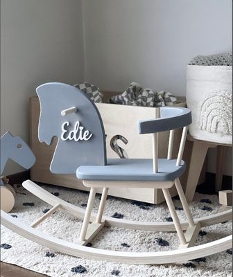 Home Office Personalizzabile Cavallo a dondolo in legno giocattolo Cavallo a dondolo in legno Montessori