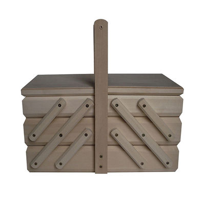 Scatola per il kit di cucitura Colore naturale Immagazzinamento Legno fatto a mano regolabile 5 giorni Pino personalizzato