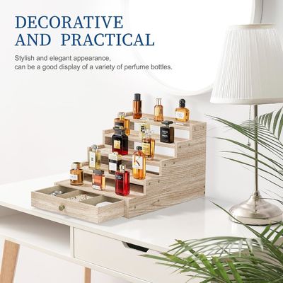 Verniciatura di legno Colonia Stand Rack Display Riser Mensola con cassetto Storage TIMBER