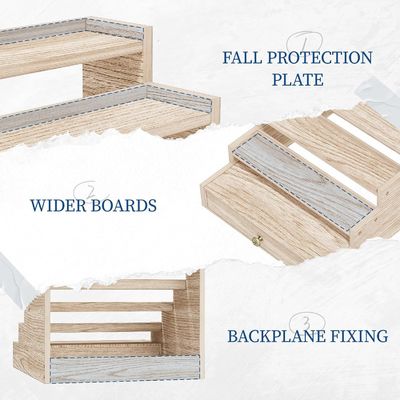 Verniciatura di legno Colonia Stand Rack Display Riser Mensola con cassetto Storage TIMBER