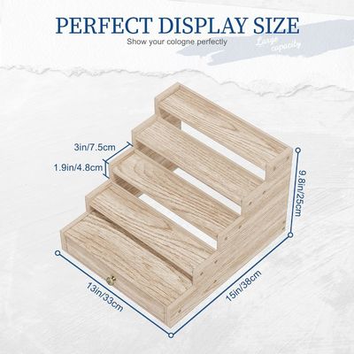 Verniciatura di legno Colonia Stand Rack Display Riser Mensola con cassetto Storage TIMBER