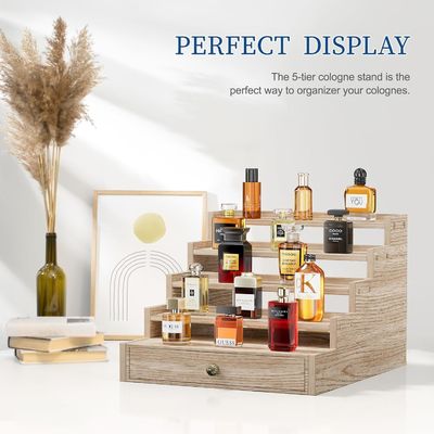 Verniciatura di legno Colonia Stand Rack Display Riser Mensola con cassetto Storage TIMBER