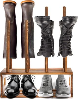 Color organizzatore per stivali in legno rustico Come richiesta per lo stoccaggio delle scarpe all'entrata