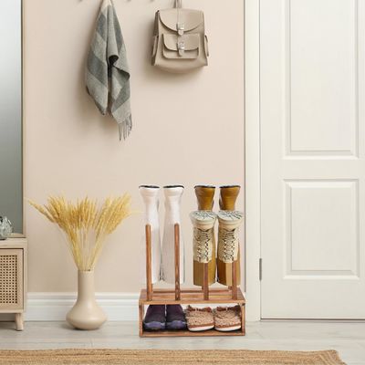 Color organizzatore per stivali in legno rustico Come richiesta per lo stoccaggio delle scarpe all'entrata