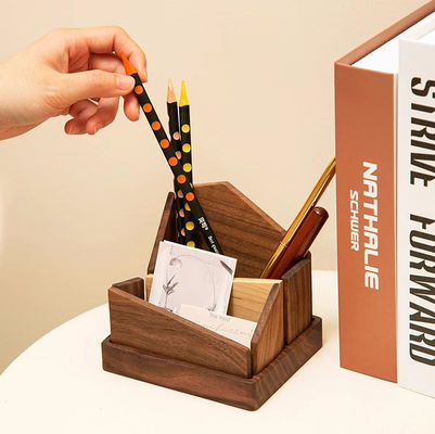 Strumenti Portapenna di Noce Nera Multifunzione a matita di legno con forma irregolare