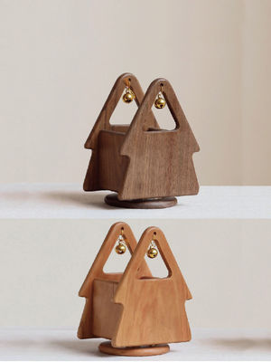 Organizzatore da scrivania in forma di albero di Natale in legno per utensili e utensili per ufficio