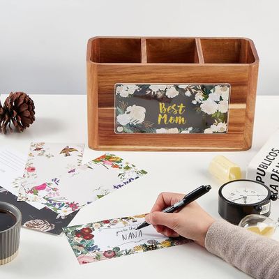 Supporto per utensili in legno di acacia per la stampa in cucina