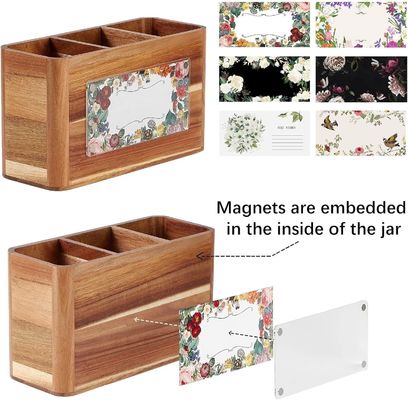 Supporto per utensili in legno di acacia per la stampa in cucina