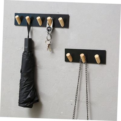 Tavola di ferro per edifici per uffici a chiave a gancio rustica montata a parete 7,75" L x 7,75" W x 48,5" H