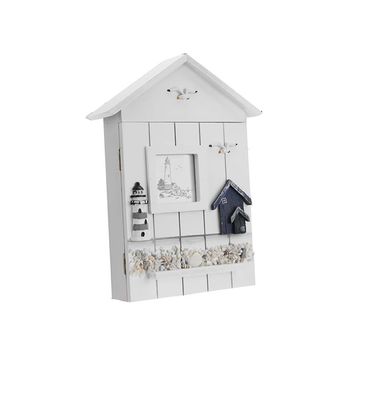 PANELLO in legno in stile mediterraneo Casa a forma di chiave Portafogli per gioielli per il muro di ingresso