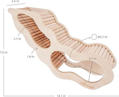 Campione Casa di criceto in legno gratuita con scala da arrampicata e galleria segreta