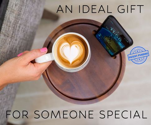 Tavolo da caffè specifico Tavolo da bere in legno moderno con telefono e piccola dimensione rotonda