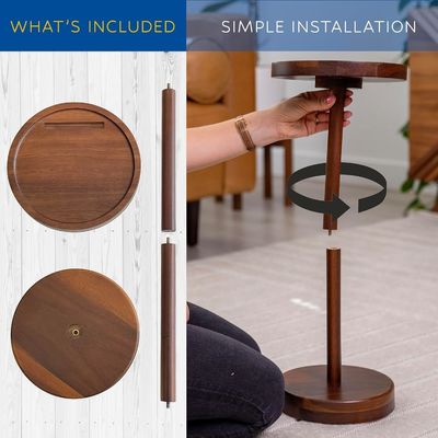 Tavolo da caffè specifico Tavolo da bere in legno moderno con telefono e piccola dimensione rotonda