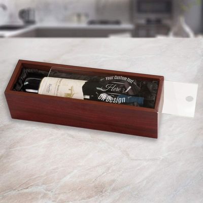 Logo personalizzato Scatola di vino in legno accettabile con divisori e coperchio acrilico colore personalizzato