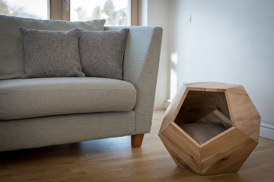 Contenitore per la conservazione domestica Letto per gatti Grotta in design moderno con legno massello e tavolo laterale