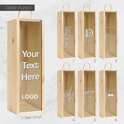 Casella regalo in legno con maniglie e coperchio acrilico