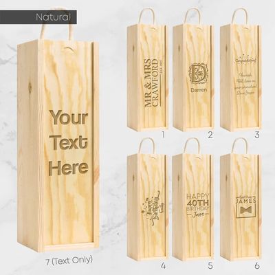 Casella regalo in legno con maniglie e coperchio acrilico