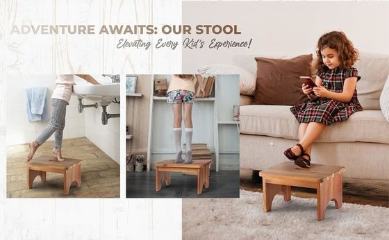 202405 Scaffale portatile in legno per scalini pesanti non scivoloso e comodo per adulti