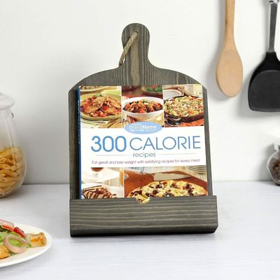 Portalibri di ricette in legno rustico regolabile e pieghevole per il deposito in cucina