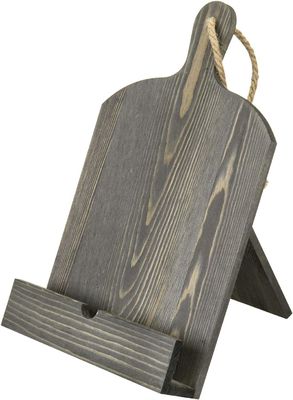 Portalibri di ricette in legno rustico regolabile e pieghevole per il deposito in cucina