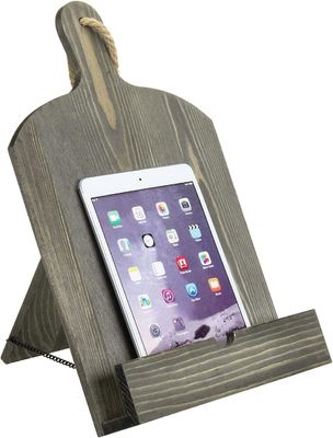 Portalibri di ricette in legno rustico regolabile e pieghevole per il deposito in cucina