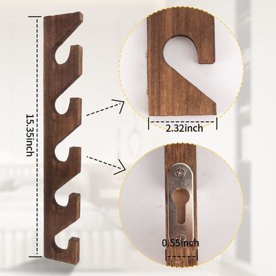 Organizzatore per cappelli in legno montato a parete per cappelli a 5 strati