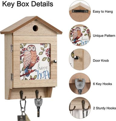 8 ganci Portafogli da chiave in legno per il montaggio a parete porta chiavi per uso domestico organizzatore e risparmiatore di spazio