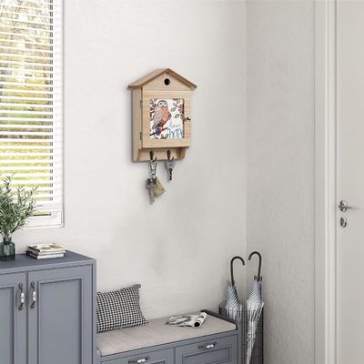 8 ganci Portafogli da chiave in legno per il montaggio a parete porta chiavi per uso domestico organizzatore e risparmiatore di spazio