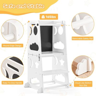 Arredamento per soggiorno Bambini Cucina Scala di scaffale per l'apprendimento Torre in piedi