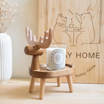 Home Decorativo vassoio in legno con forma personalizzata 7.75 "L x 7.75" P x 48.5 "H