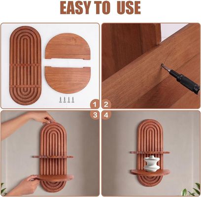 Mensola a arco d'arcobaleno per magazzino a parete e mensole galleggianti su mensola a parete in legno