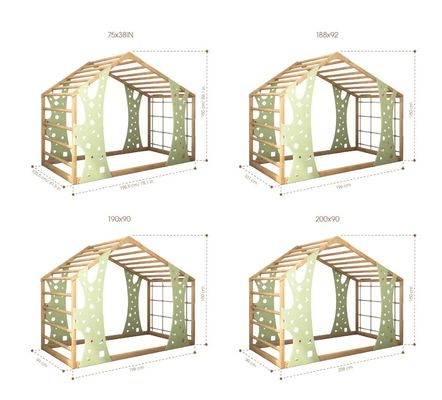 Letto Montessori Gym Letto Giungla Fitness Letto Bambino Letto Indoor Playhouse Piattaforma Letto Su richiesta