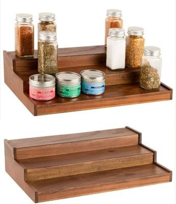 BAMBOO 3 strati impermeabile non scivolare scaffale organizzatore per cucina in legno