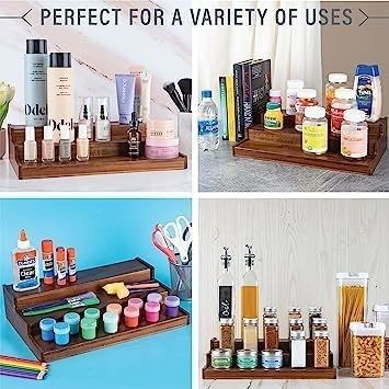 BAMBOO 3 strati impermeabile non scivolare scaffale organizzatore per cucina in legno