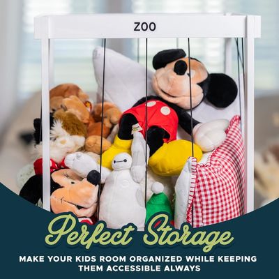 Ball Storage Animal Zoo Cage Organizer Disegno funzionale per giocattolo di peluche ripieno