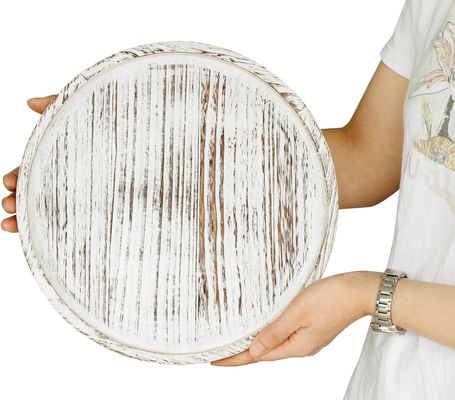 Numero di livelli Tavolo da tavolo decorativo in legno rustico da 12 pollici singolo per la tazza da caffè della fattoria