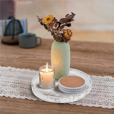 Numero di livelli Tavolo da tavolo decorativo in legno rustico da 12 pollici singolo per la tazza da caffè della fattoria