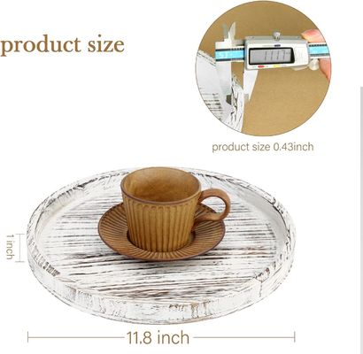 Numero di livelli Tavolo da tavolo decorativo in legno rustico da 12 pollici singolo per la tazza da caffè della fattoria