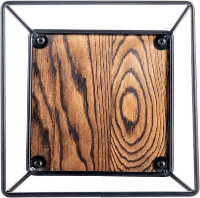 Alti quantitativi di legno bruciato nero metallo filo quadrato vetrina alimentare pizzeria in legno