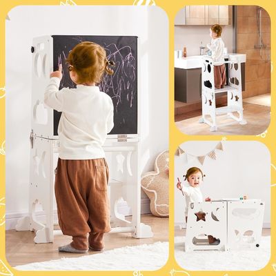 Bambini Cucina Scala di sgabello di apprendimento Torre in piedi con piattaforma regolabile Mail Packing